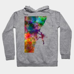 Climbing climber in watercolor Hoodie
